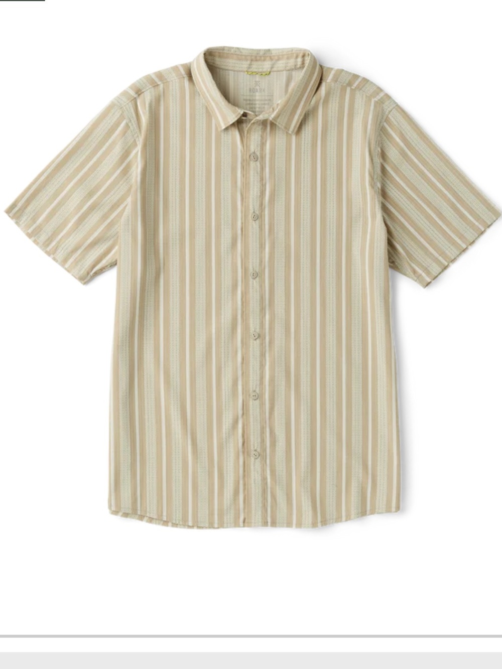 Roark Men’s Bless Up Breathable Stretch Shirt - Beige Stripe